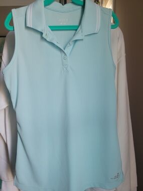 bcg Light Aqua Sleeveless Polo Tank